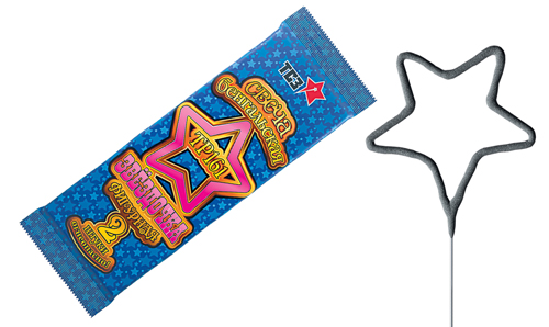  Бенгальские свечи фигурные 2 шт "Звездочка"  в Саратове